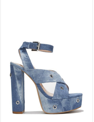 Stepping Out in Denim Heel